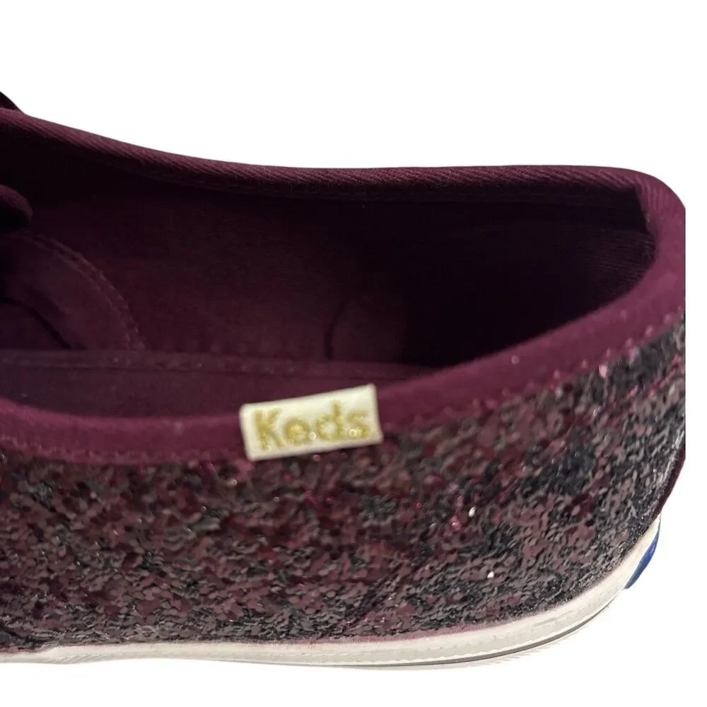 Keds Kate Spade New York Deep Cherry Glitter Sneakers Women’s Shoes Size 8.5